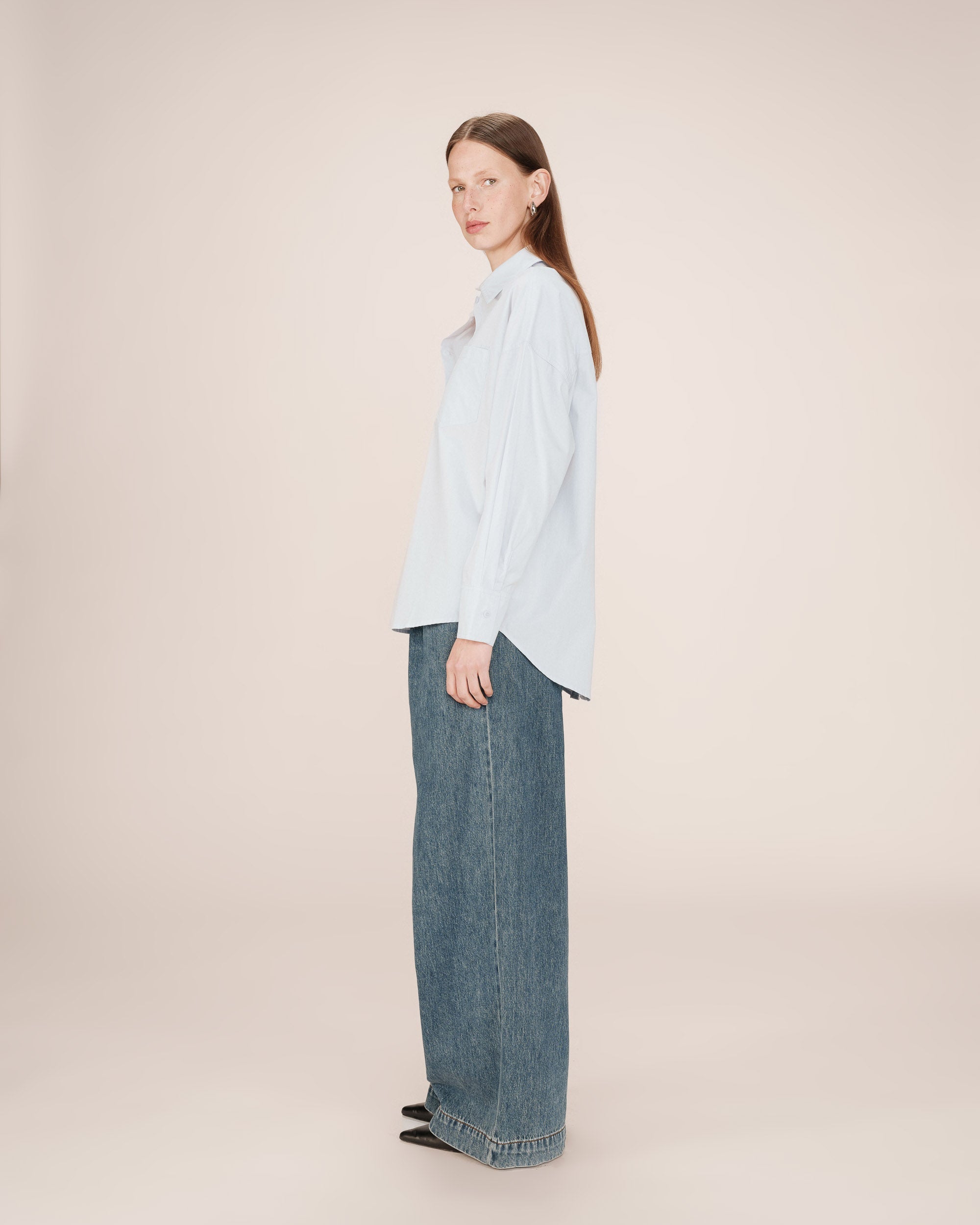 Camisa Oversize Azul Aciano Sira