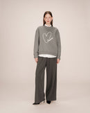 Sharly Gray Embroidered Message Sweater