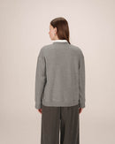 Sharly Gray Embroidered Message Sweater