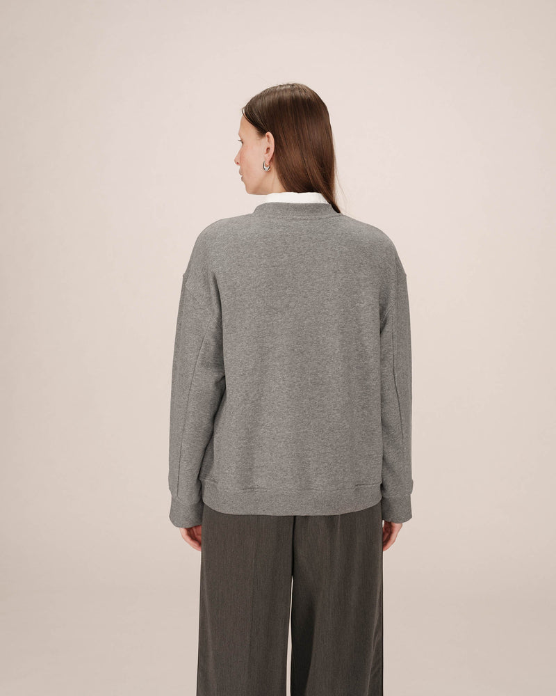 Sharly Gray Embroidered Message Sweater
