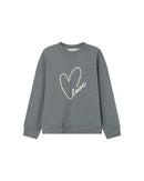 Sharly Gray Embroidered Message Sweater