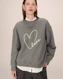 Sharly Gray Embroidered Message Sweater