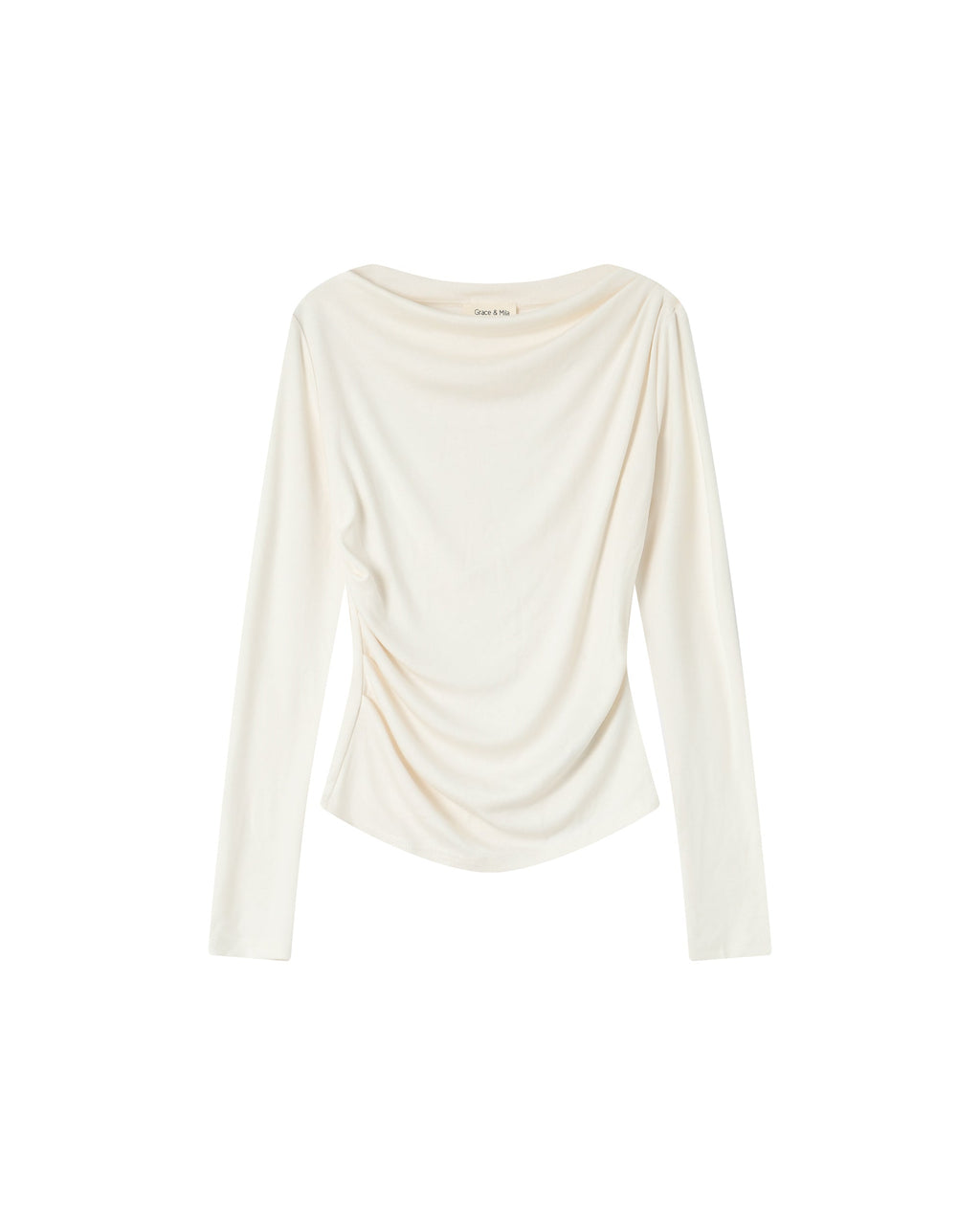 Top Drapeado Asimetrico Marfil Sioux
