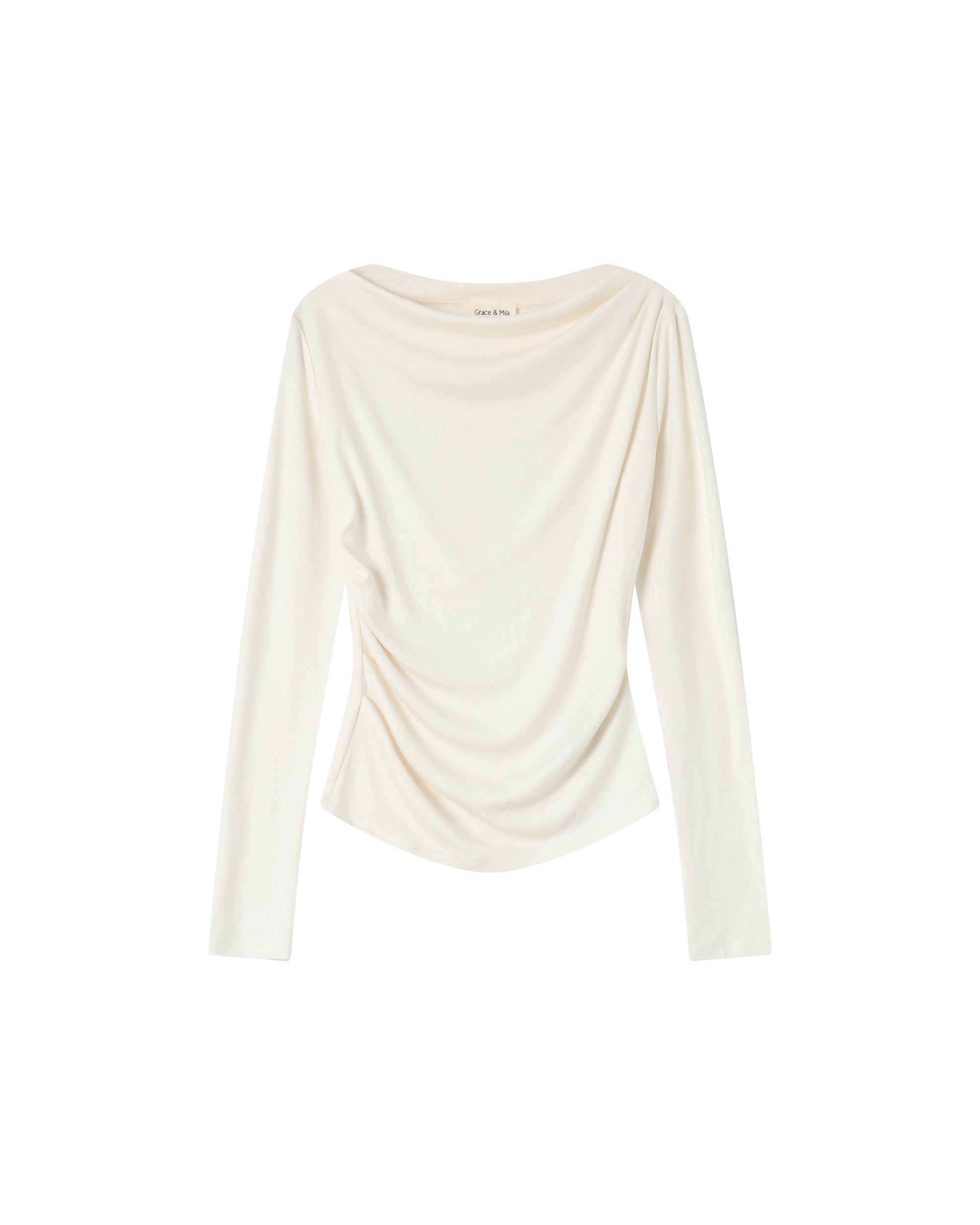 Top Drapeado Asimetrico Marfil Sioux