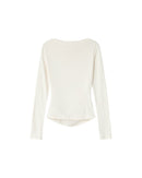 Sioux Ivory Asymmetric Drape Top