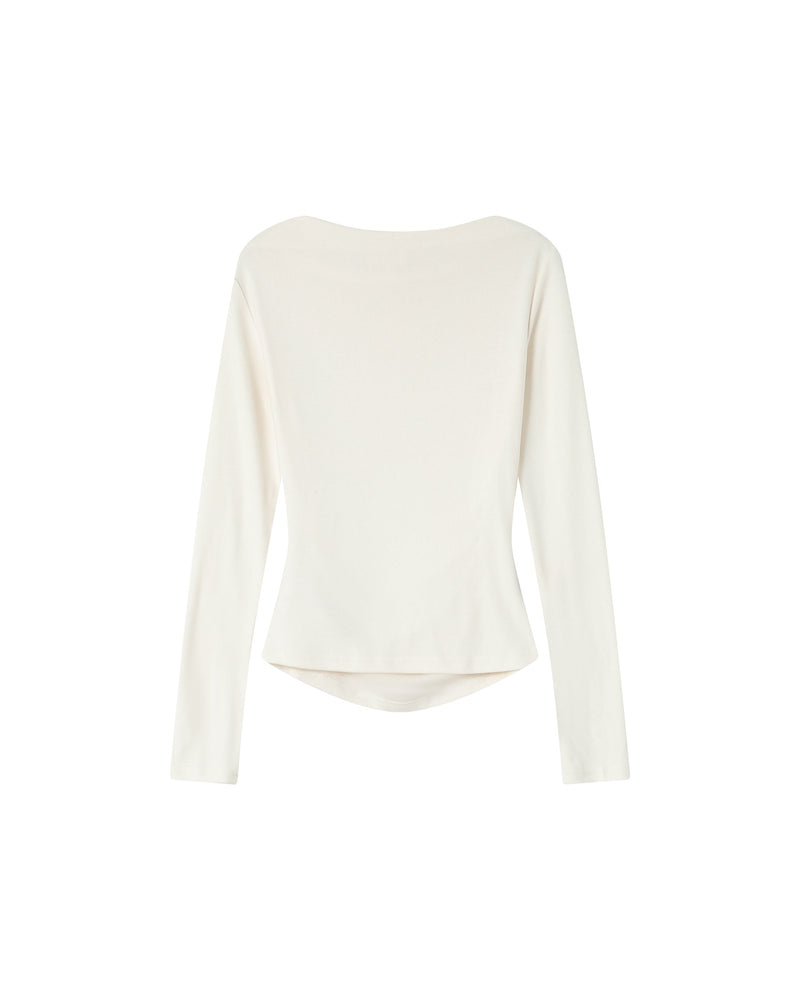 Sioux Ivory Asymmetric Drape Top