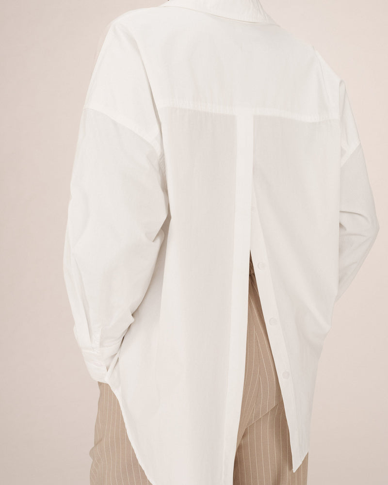 Camisa Recta Rayas Crudo