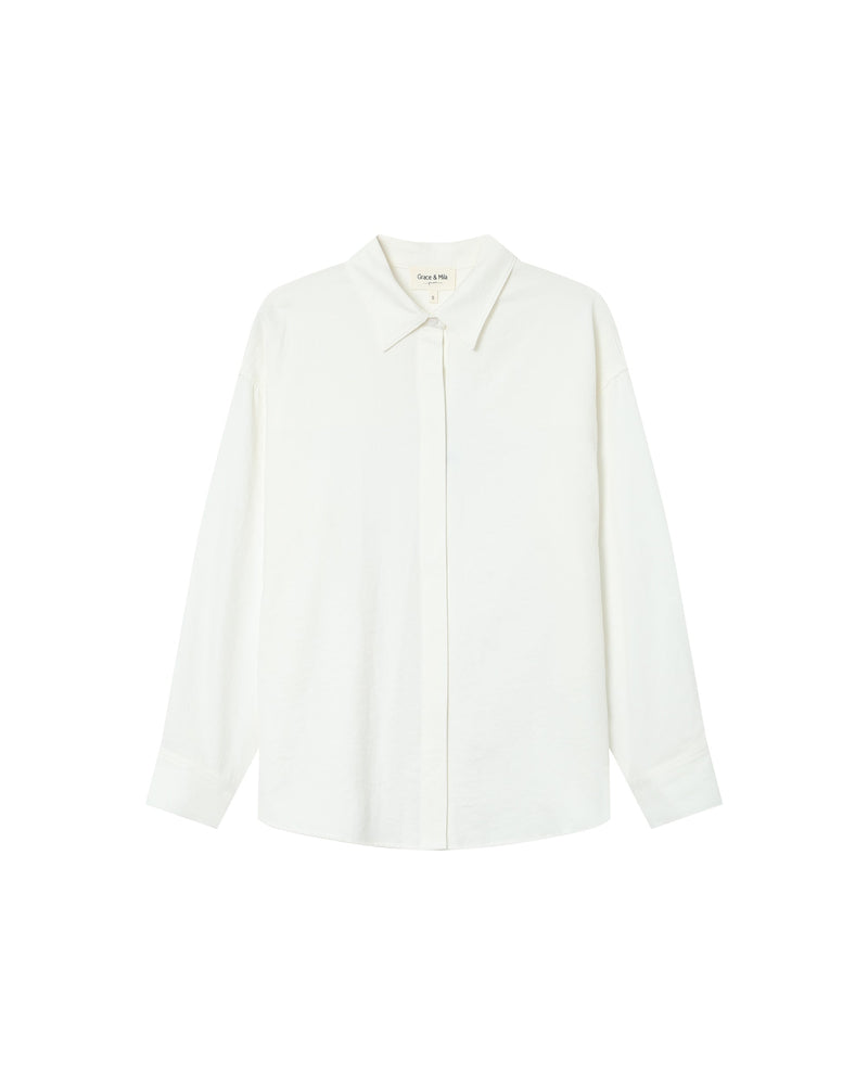 Camisa Recta Rayas Crudo