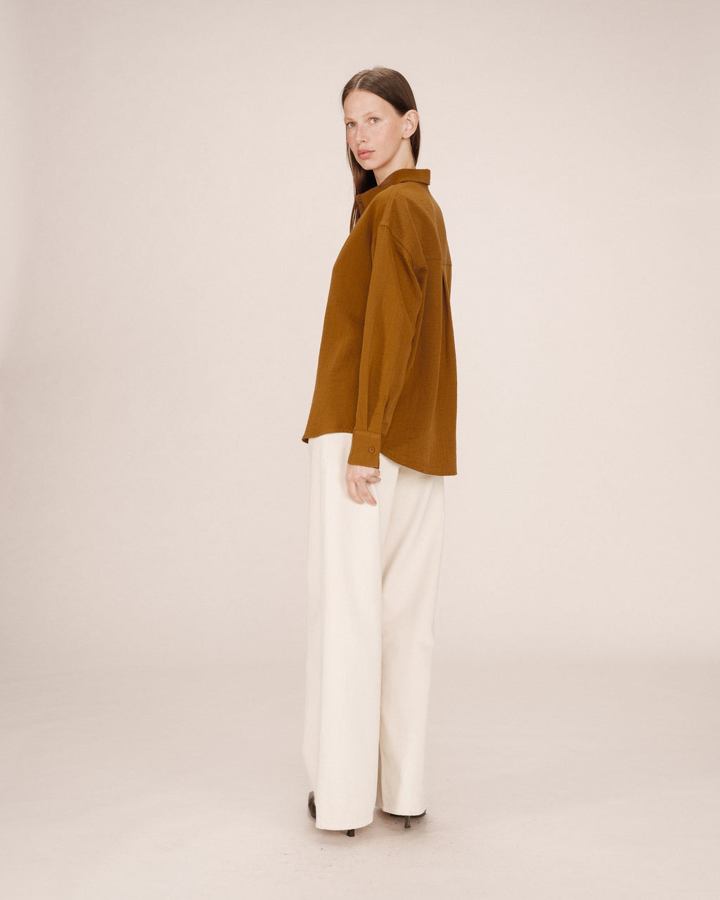 Straight Shirt Khaki Stripe