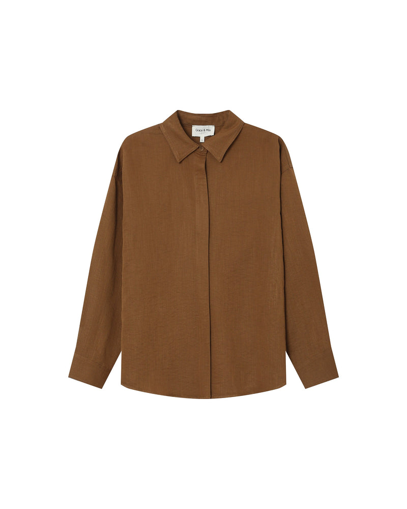Khaki Stripe Straight Shirt