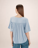Straight Top With Gathers Cornflower Seagal