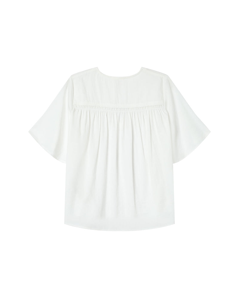 Straight Top With Gathers Ivory Seagal