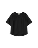 Seagal Straight Top With Gathers Black