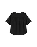 Seagal Straight Top With Gathers Black
