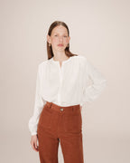 Blusa Recta Con Fruncidos Marfil Savannah