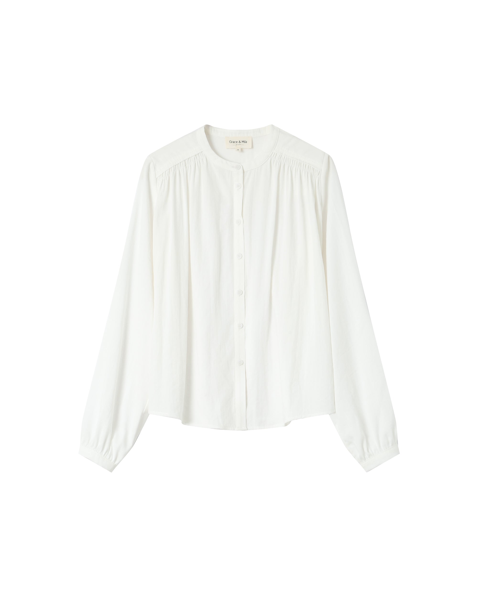 Blusa Recta Con Fruncidos Marfil Savannah