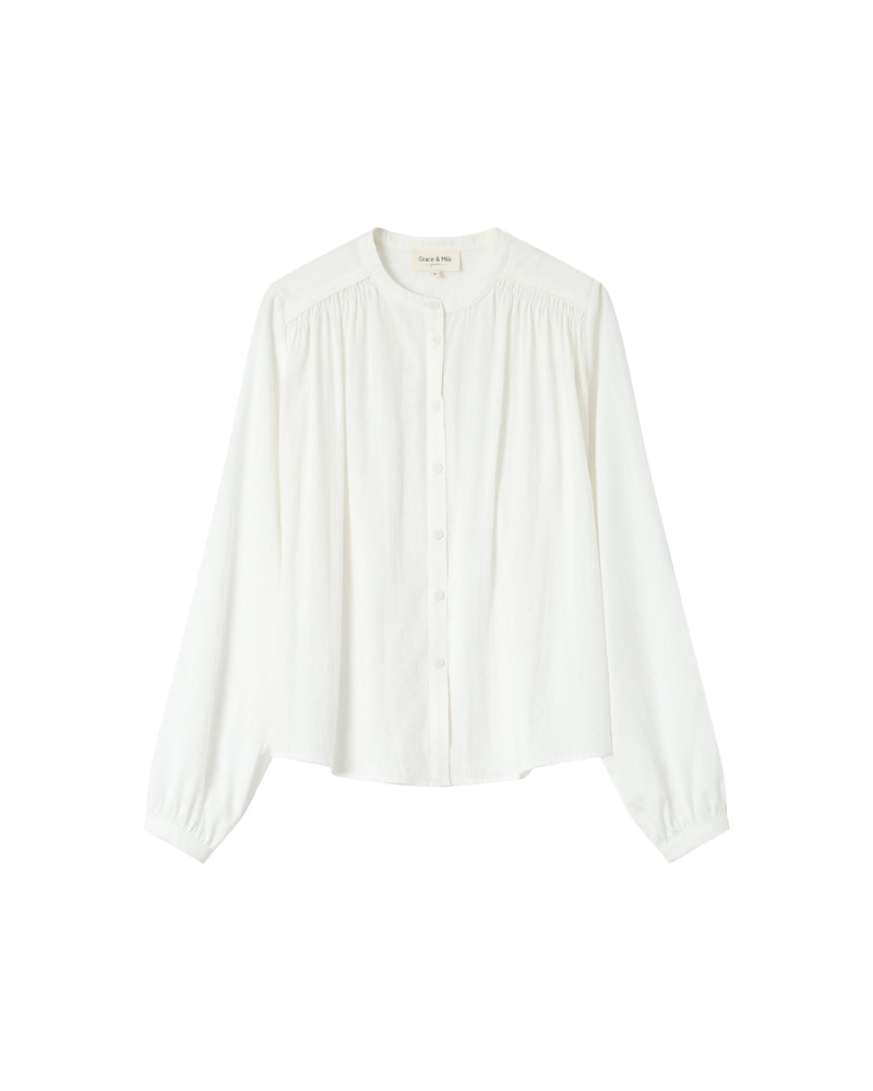 Straight Blouse With Gathers Ivory Savannah