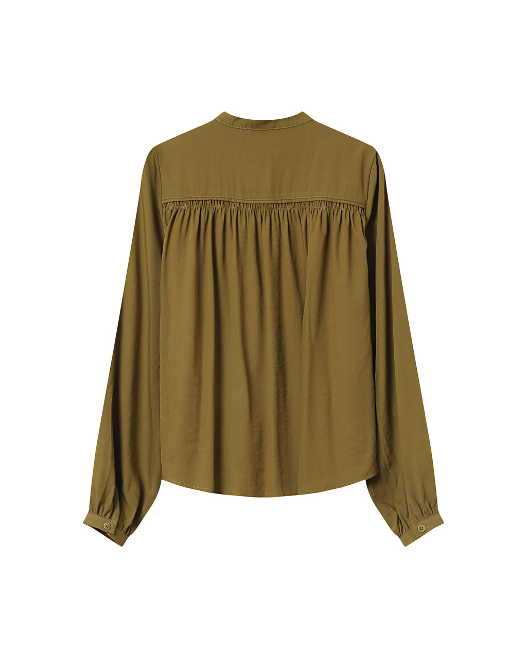 Blusa Recta Con Fruncidos Oliva Savannah