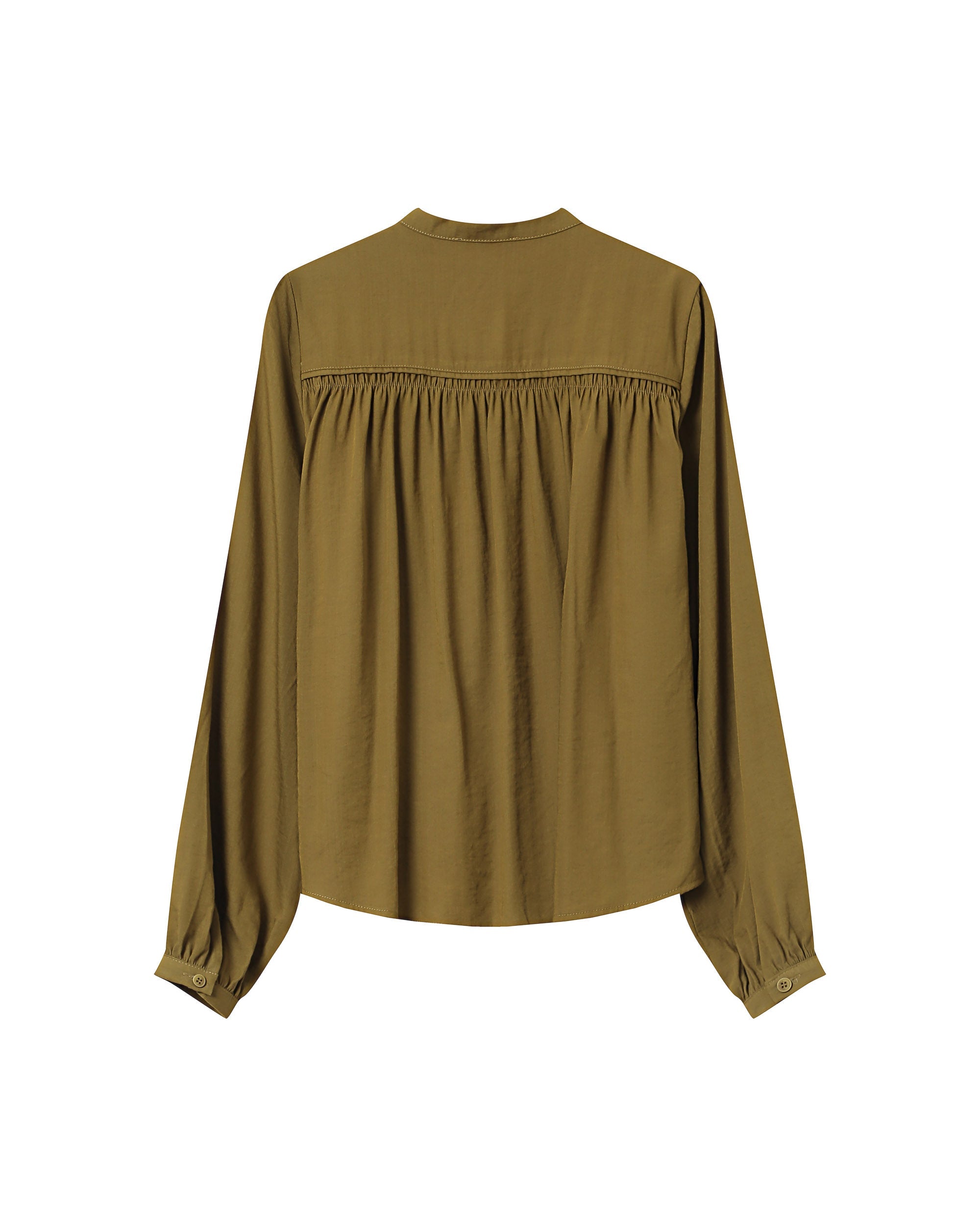 Blusa Recta Con Fruncidos Oliva Savannah