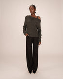 Samantha Anthracite Asymmetrical Sweater