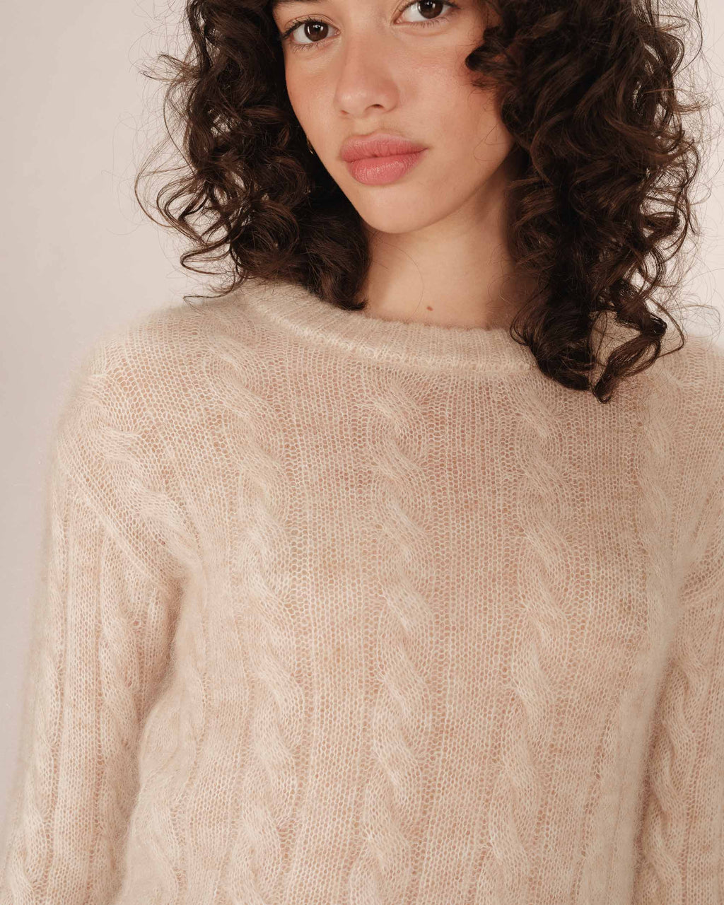 Vanilla Cable-Knit Jumper Sabin