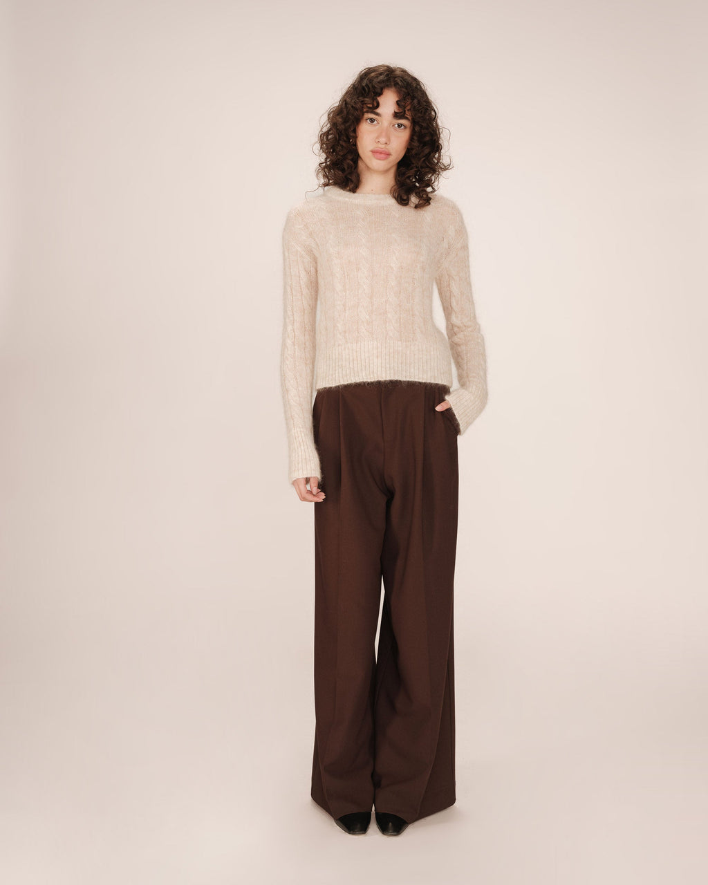Vanilla Cable-Knit Jumper Sabin