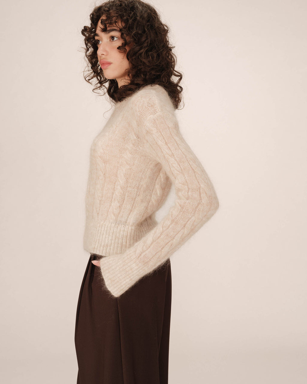 Vanilla Cable-Knit Jumper Sabin