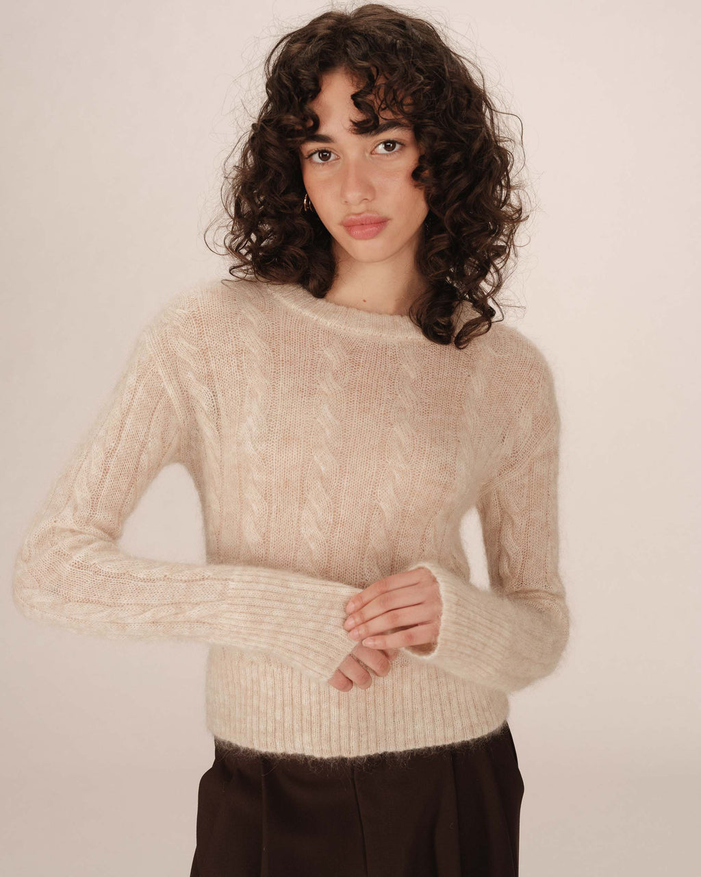 Vanilla Cable-Knit Jumper Sabin
