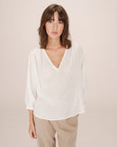 Solo Ivory Fluid Straight Blouse