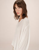 Solo Ivory Fluid Straight Blouse