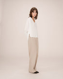 Solo Ivory Fluid Straight Blouse