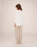 Solo Ivory Fluid Straight Blouse