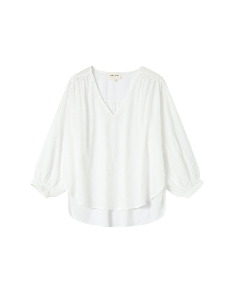 Solo Ivory Fluid Straight Blouse