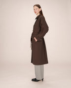 Trench Long Boutons Dorés Chocolat Scott