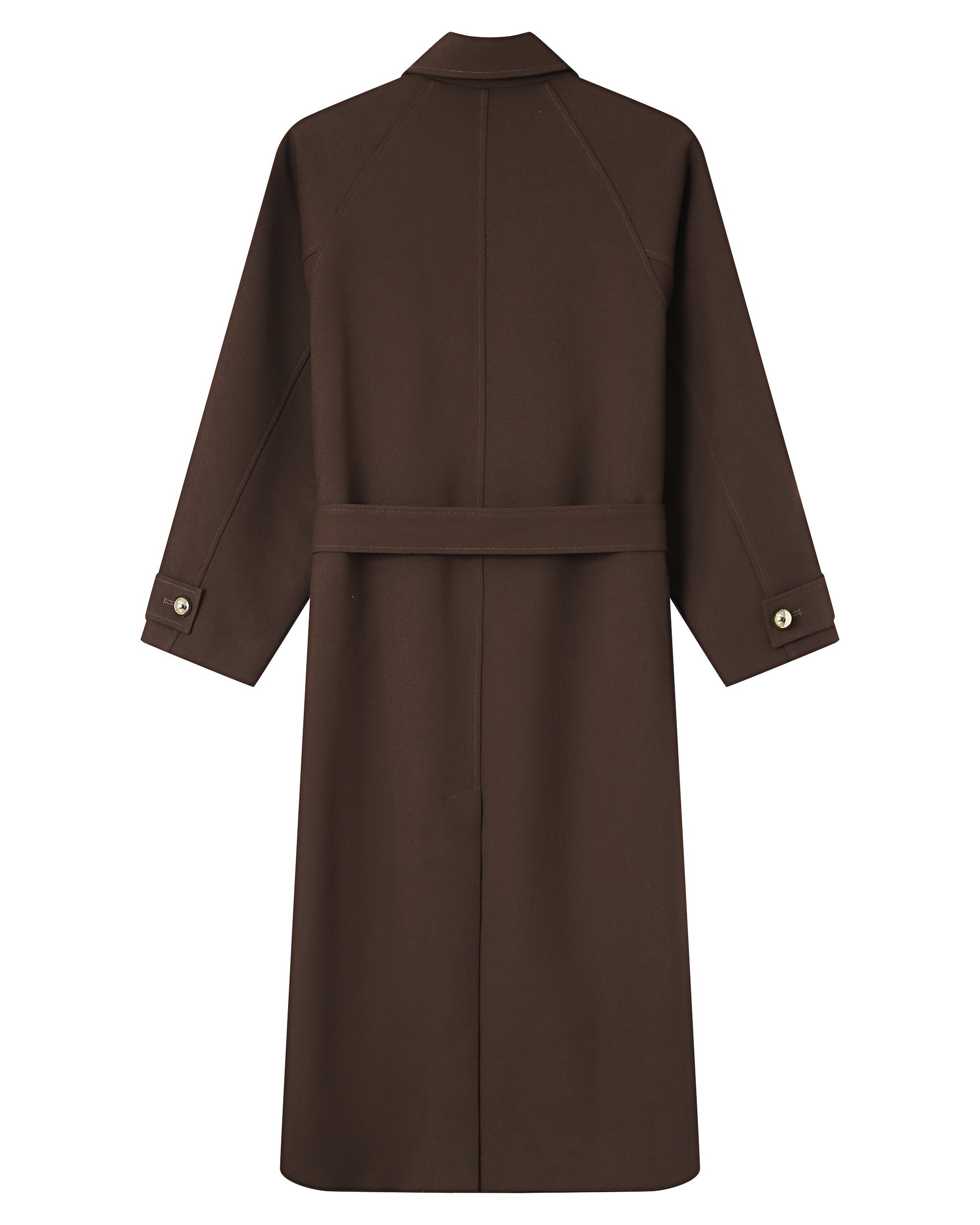 Trench Long Boutons Dorés Chocolat Scott