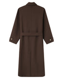 Long Trench Coat with Gold Buttons Chocolate Scott