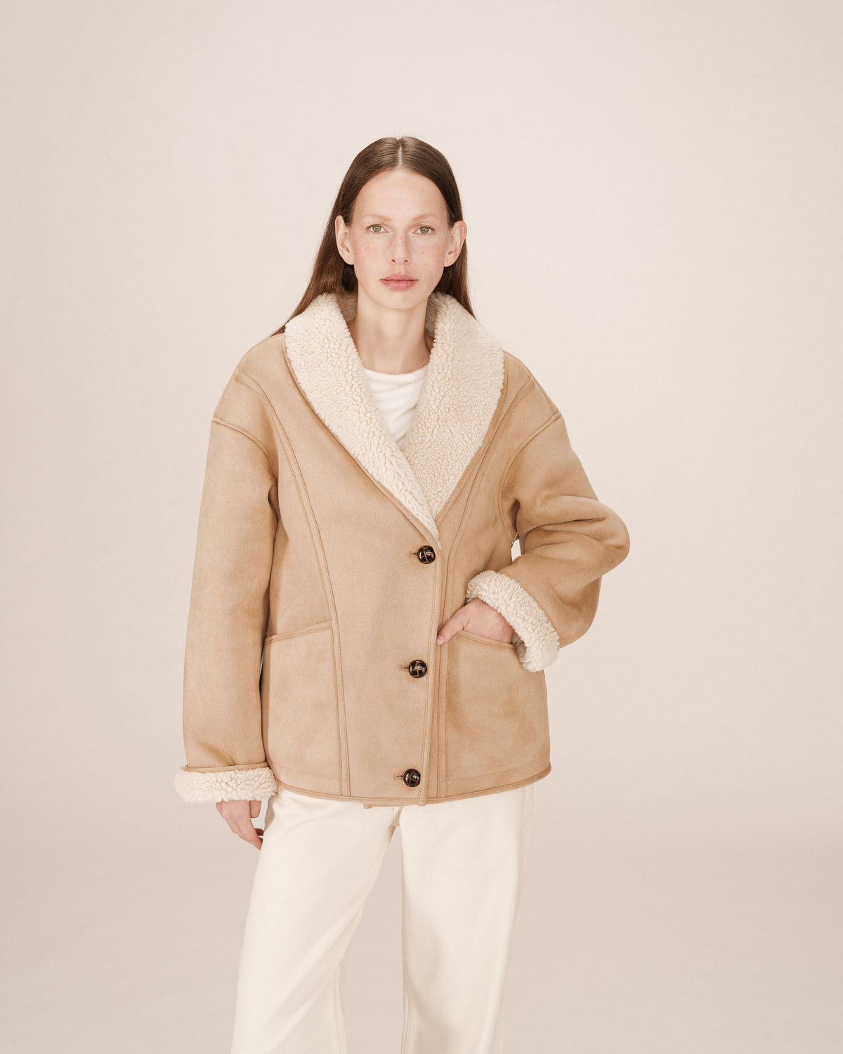 Manteau Swan - Beige Rose