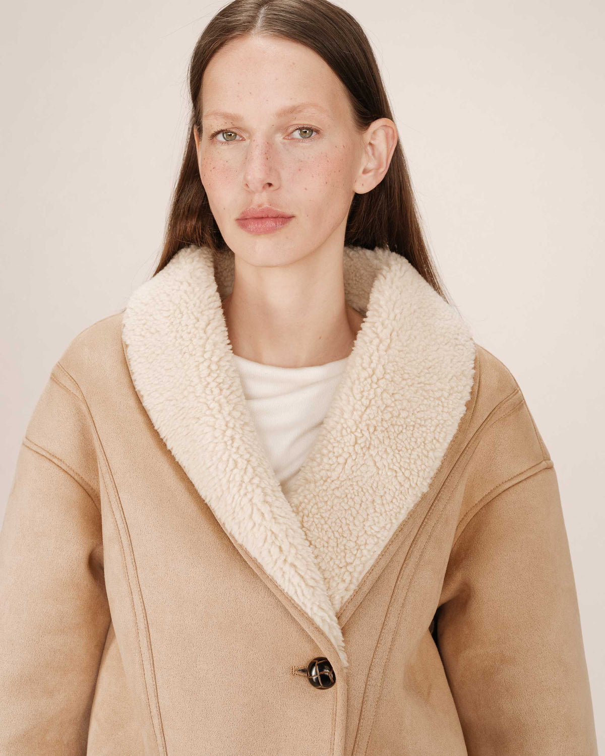 Manteau Swan - Beige Rose