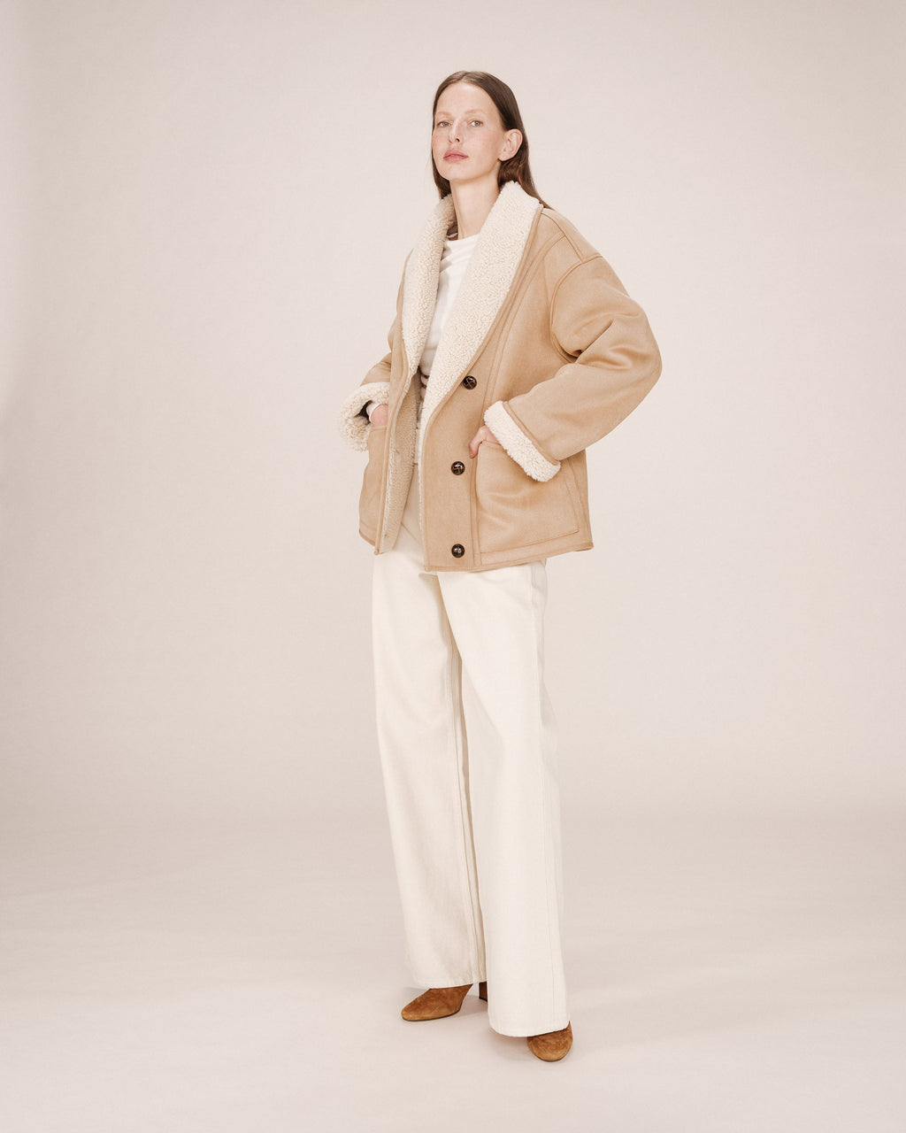 Manteau Swan - Beige Rose