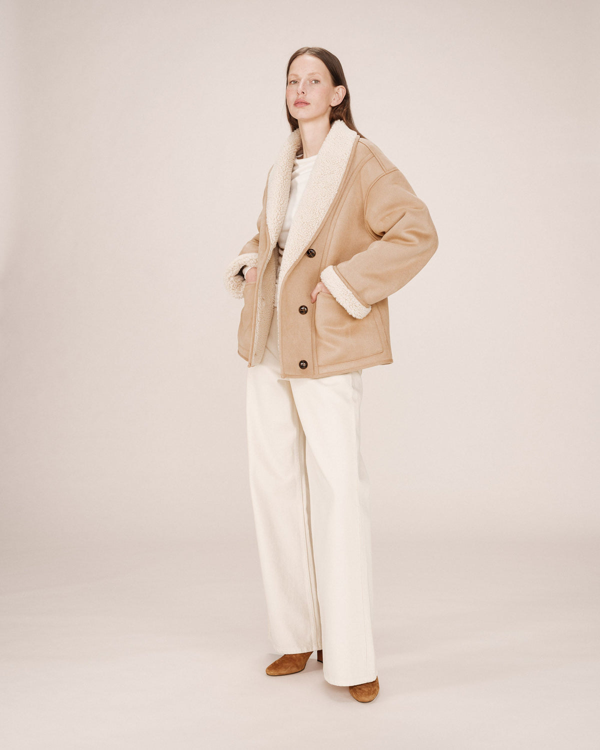 Manteau Swan - Beige Rose