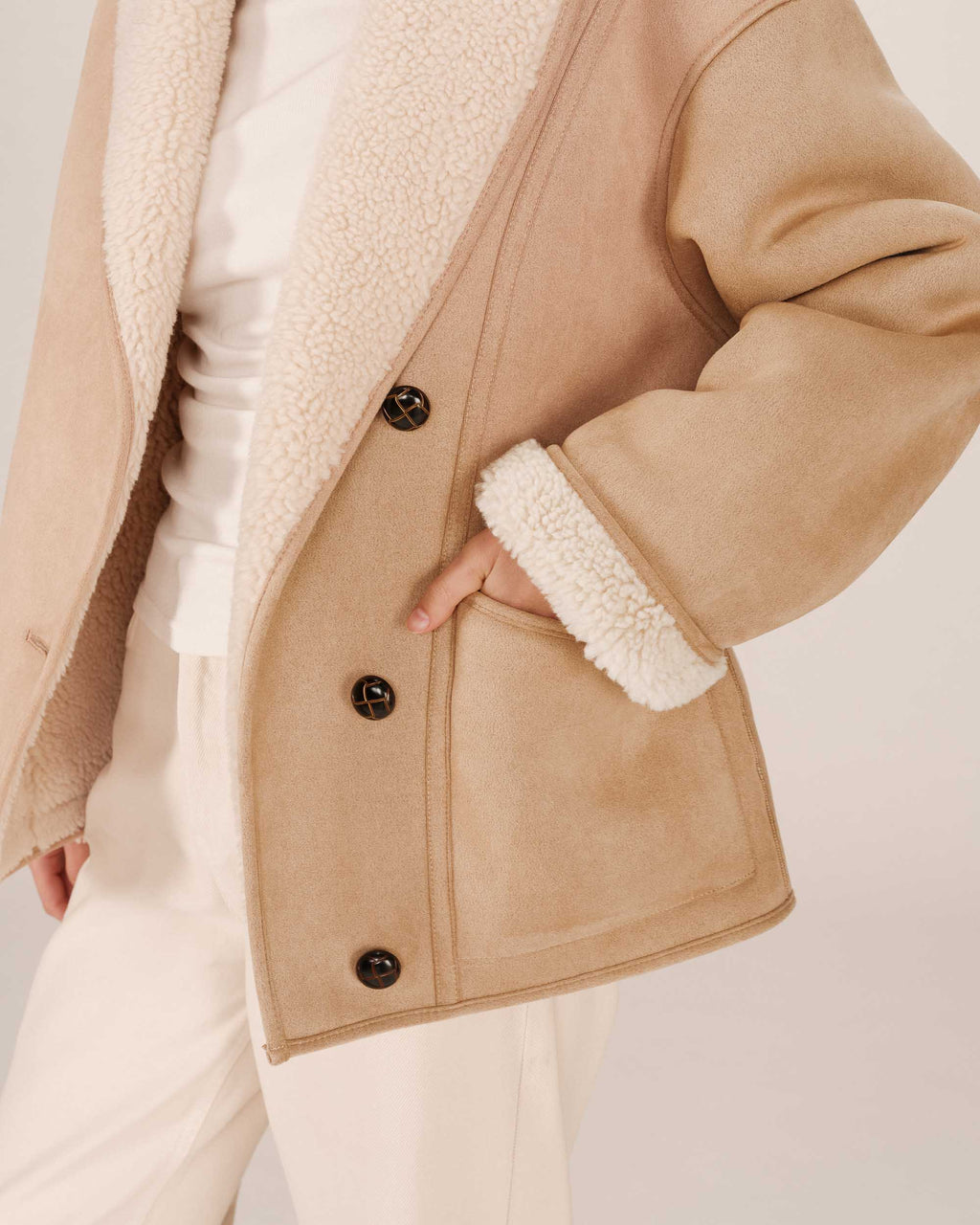 Manteau Swan - Beige Rose