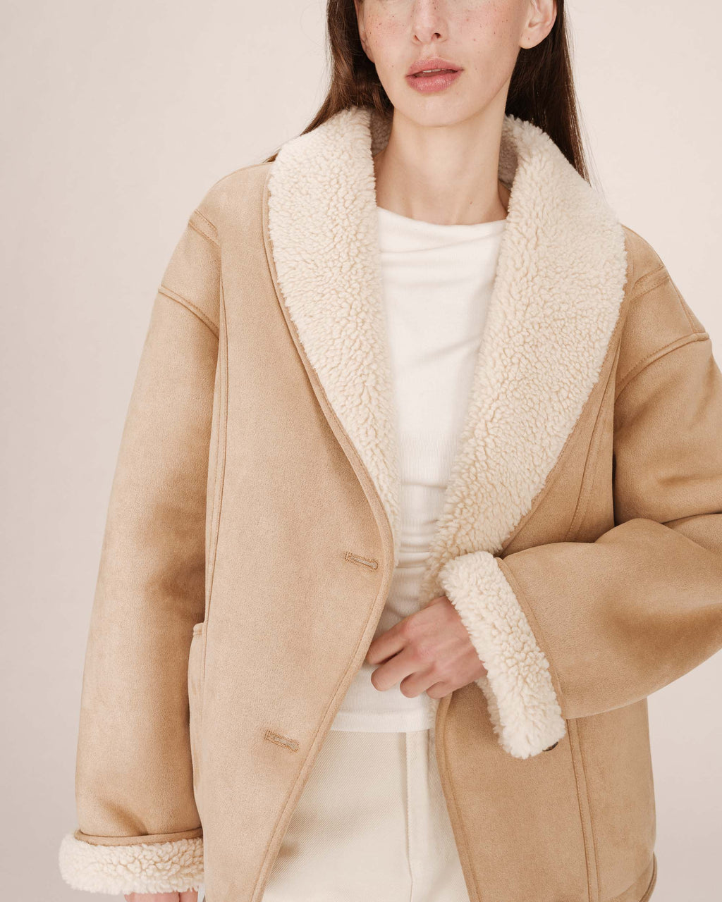 Manteau Swan - Beige Rose