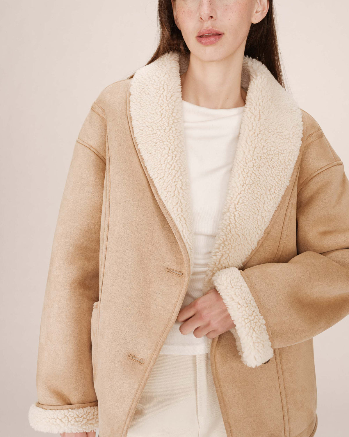 Manteau Swan - Beige Rose