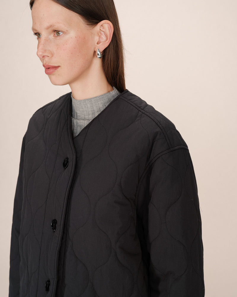 Shania Black Quilted Down Jacket