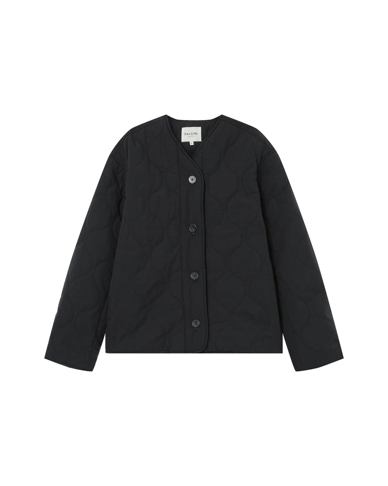 Shania Black Quilted Down Jacket