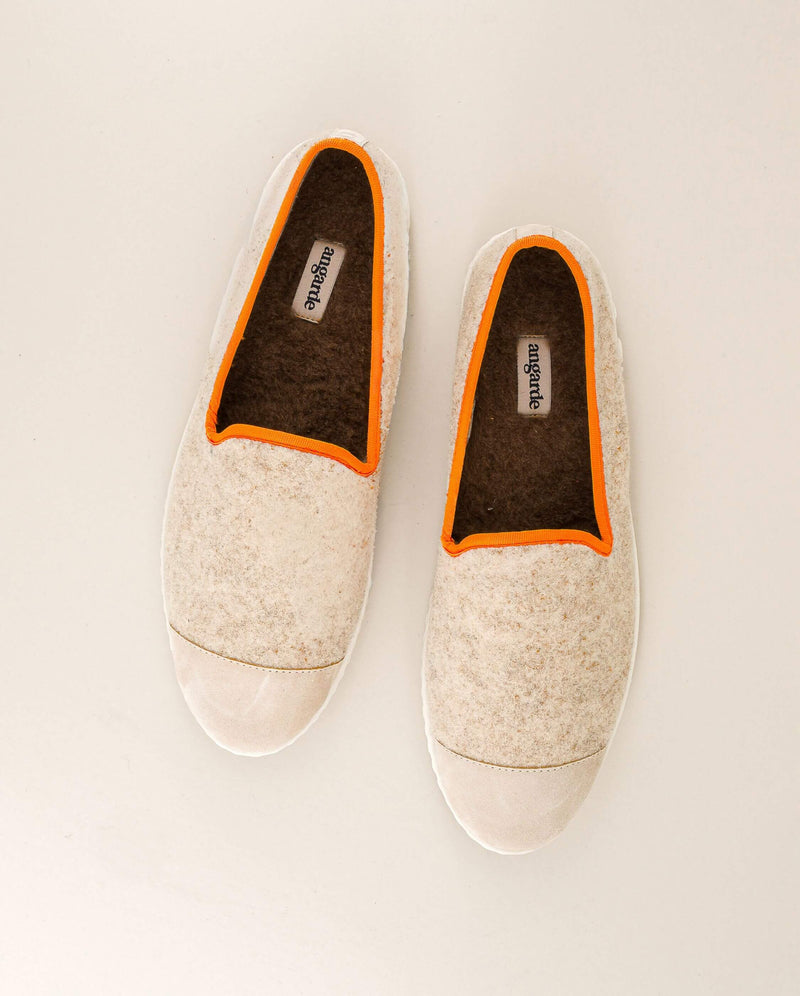 Zapatilla Bruson - Lana Beige Naranja Fluo - Hombre