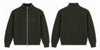 Ribstrikket Cardigan Med Lynlås - Sort
