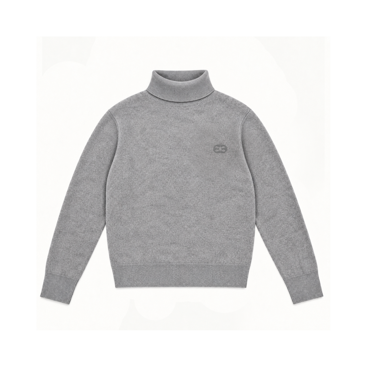 Maglione Dolcevita In Lana Ricamato - Grigio