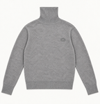 Maglione Dolcevita In Lana Ricamato - Grigio
