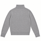 Maglione Dolcevita In Lana Ricamato - Grigio